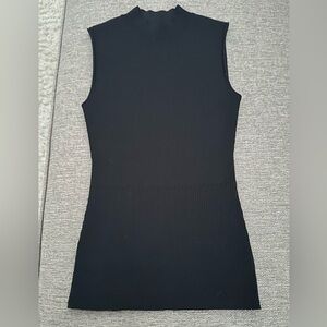 Theory Luxe Black Velour Knit Tank Sleeveless Mock Neck  Layer  Size 0 /XS